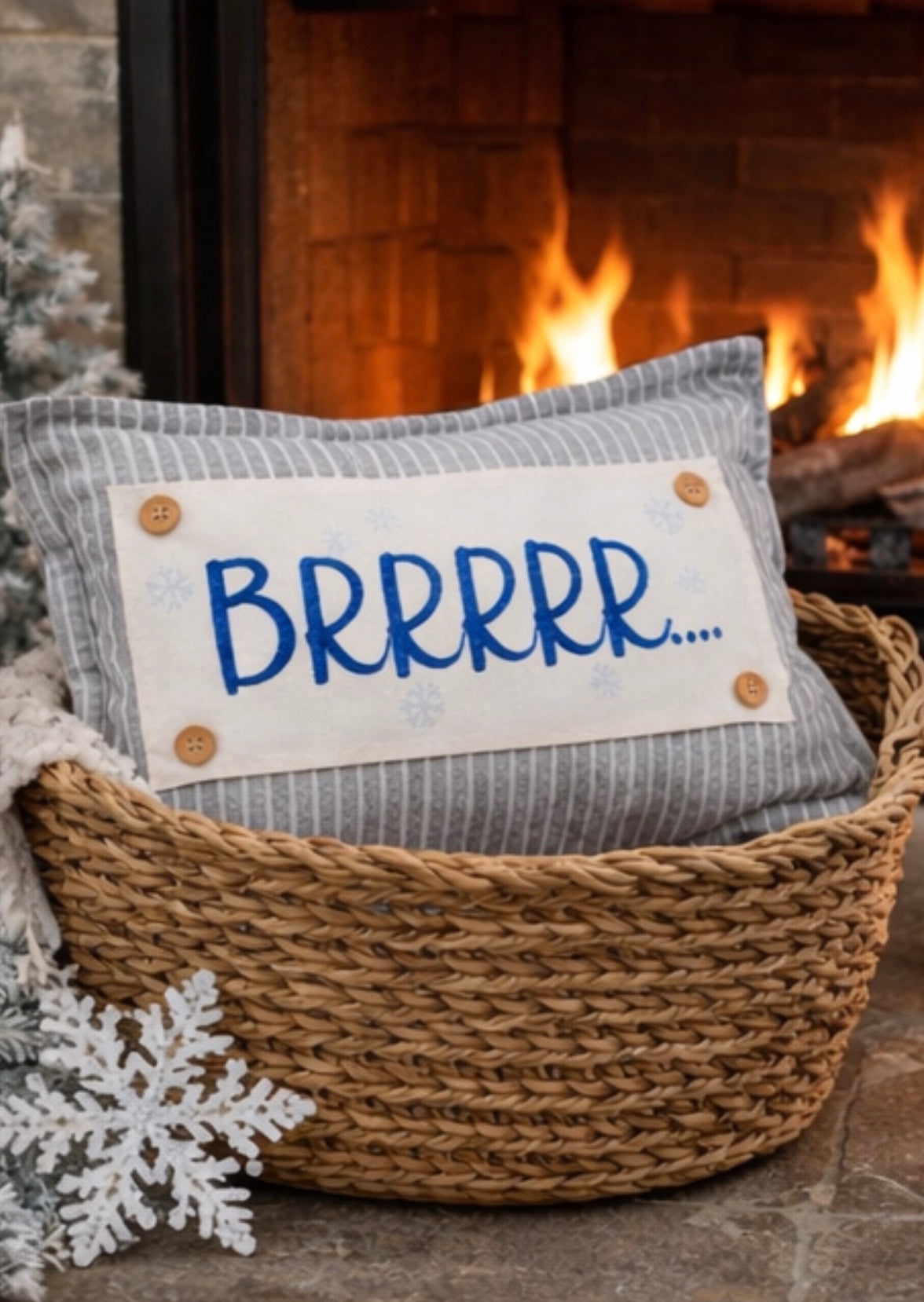 PILLOW ONLY (with fluffy insert): Galvinized Charcoal/Cream Farm Stripes: RECTANGLE CREAM/ DARK CHARCOALSTRIPES PILLOW (with insert)