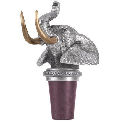 Elephant with Brass Horn Bottle Stopper