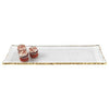 Goldedge & Silveredge Serve Ware Hand Decorated Gold Leaf Edge Rectangular Mouth Blown Glass 18 x 6.5