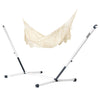 Nautico Cool Grey Brazil Latte - Organic Cotton Kingsize Hammock with Powder Coated Steel Stand