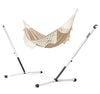 Nautico Cool Grey Brazil Muscade - Organic Cotton Kingsize Hammock with Powder Coated Steel Stand