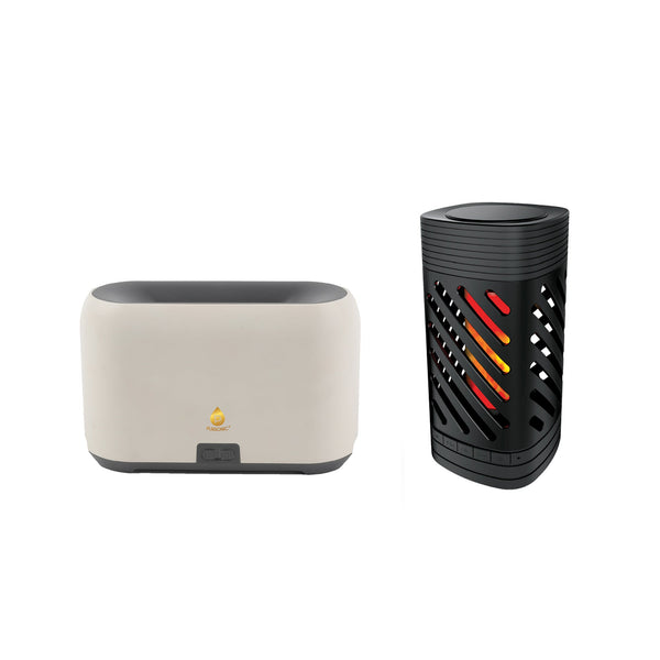 2-in-1 Ambient Flame Lantern Speaker & FlameGlow Aromatherapy Diffuser