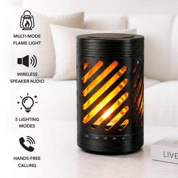 2-in-1 Ambient Flame Lantern Speaker & FlameGlow Aromatherapy Diffuser