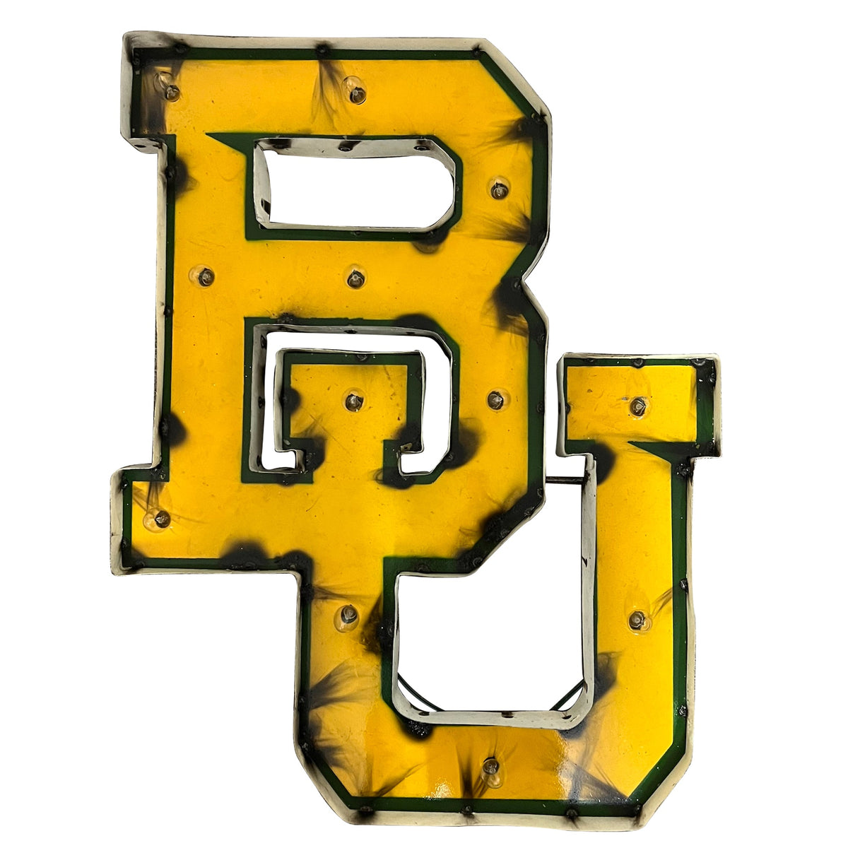 Baylor BU Lighted Recycled Metal Wall Decor
