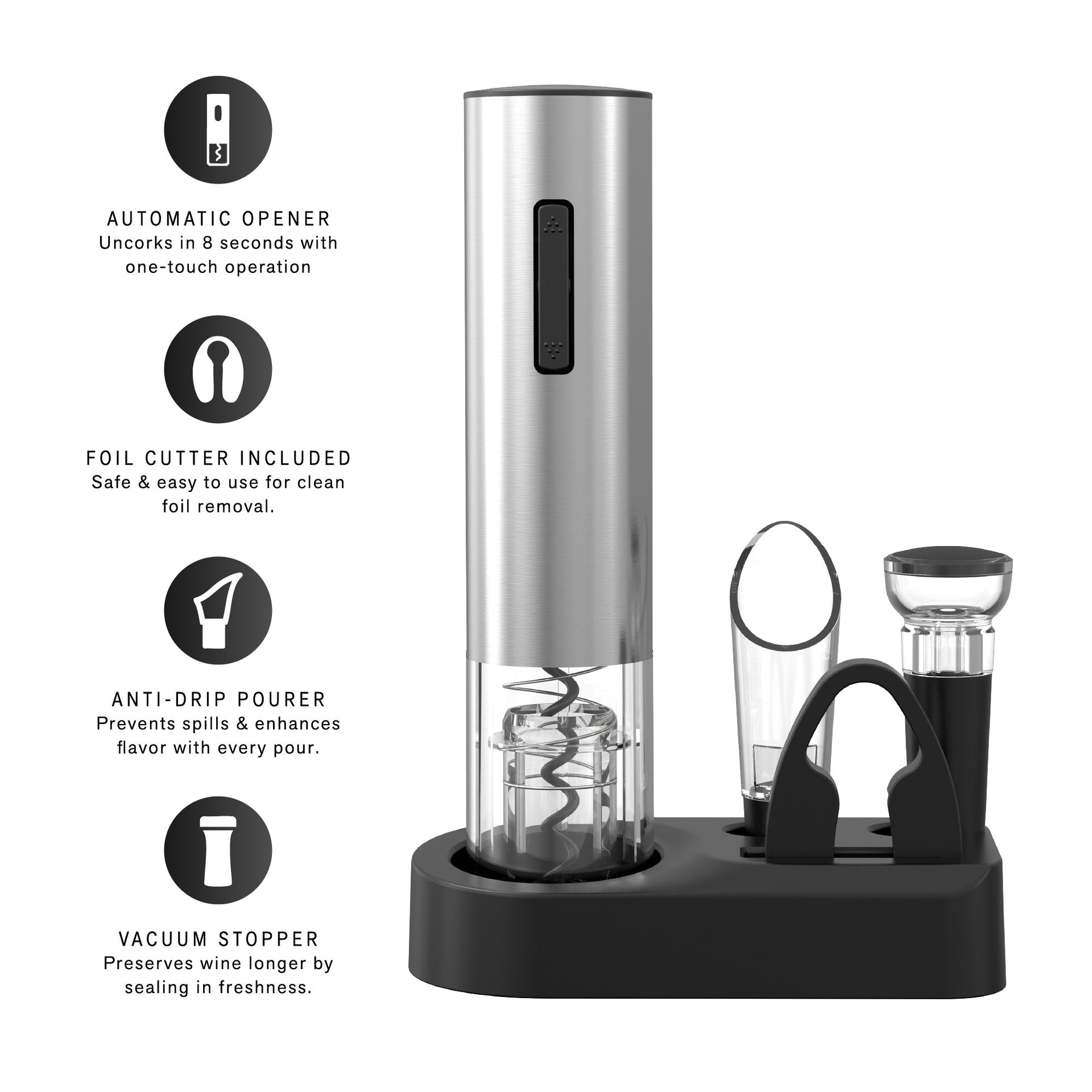 Premium Wine & Juice Duo: Electric Wine Opener + Travel Juicer Blender