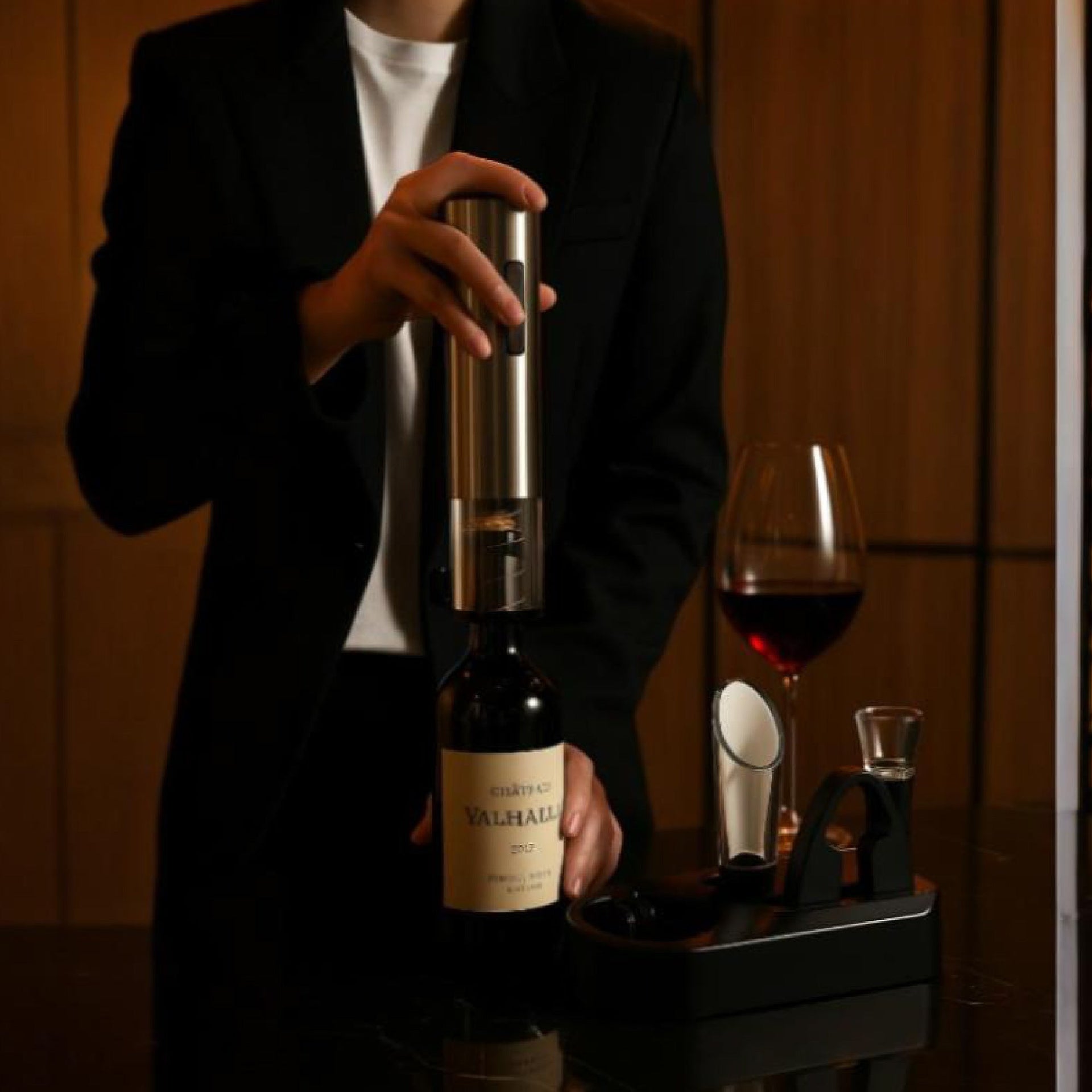 Premium Wine & Juice Duo: Electric Wine Opener + Travel Juicer Blender