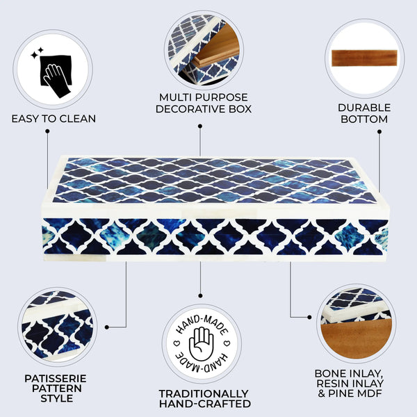 Patisserie Classic Bone & Resin Inlay Decorative Storage Box - 7 Sizes