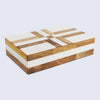Patisserie Delight Resin & Wood Inlay Decorative Storage Box - 7 Sizes - Brown-White / 8x5x2