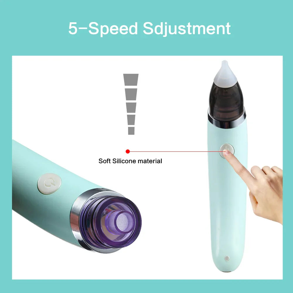 Baby Nasal Aspirator Electric Safe Hygienic Nose Cleaner With 2 Sizes Of Nose Tips And Oral Snot Sucker