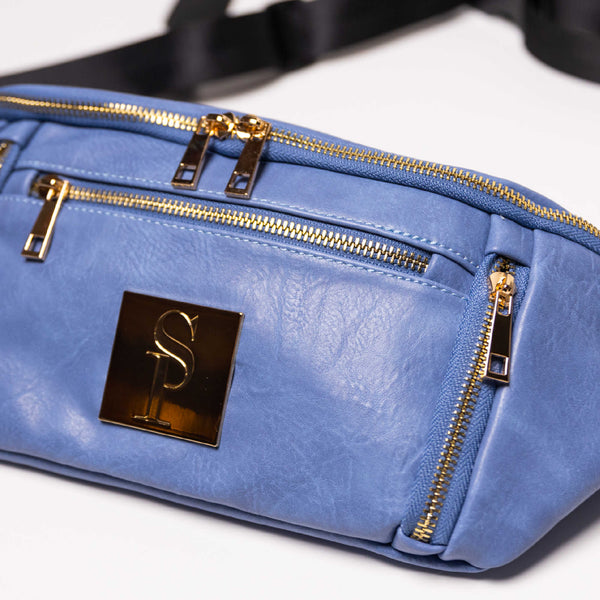 Baby Blue Leather Sling Bag Sole Premise