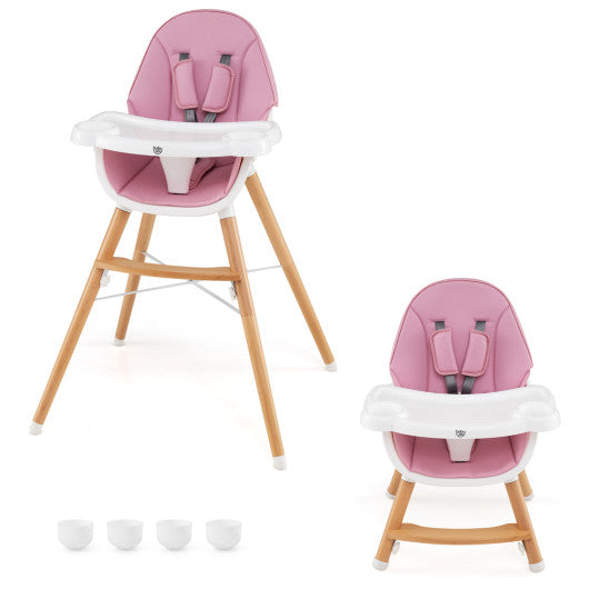 Baby High Chair with Dishwasher Safe Tray-Pink