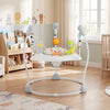 Baby Jump and Play Activity Center with Rotatable Seat and Interactive Toys-White