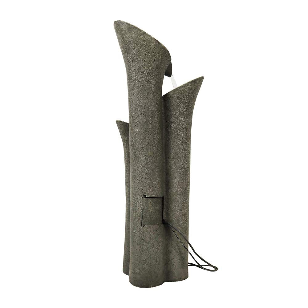 Resin Angled Pillar Outdoor Floor Fountain 39 in 14 lb