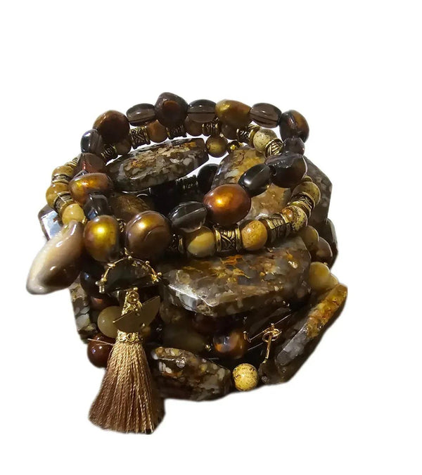 Bronzite Stacked Bracelet set - Gifts for You 'n Me