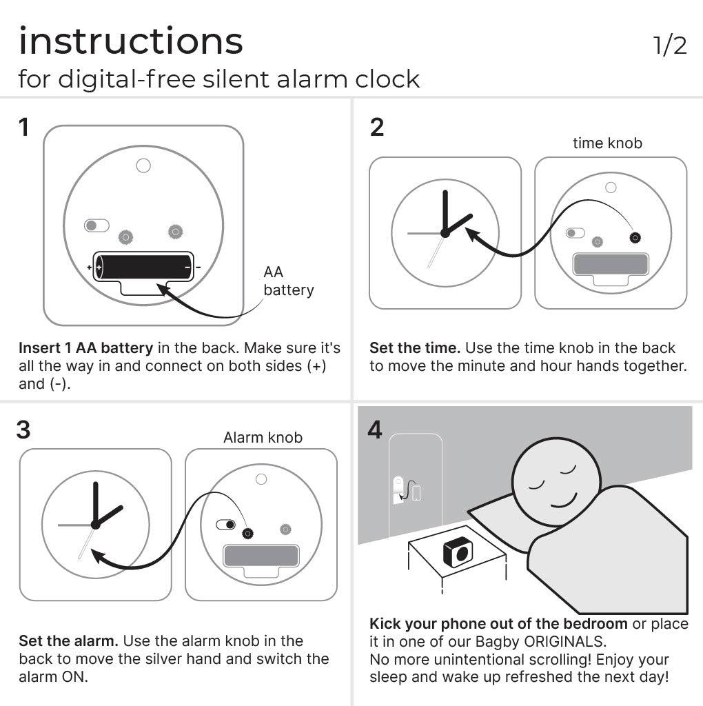 Bagby CLASSIC - Silent Alarm Clock