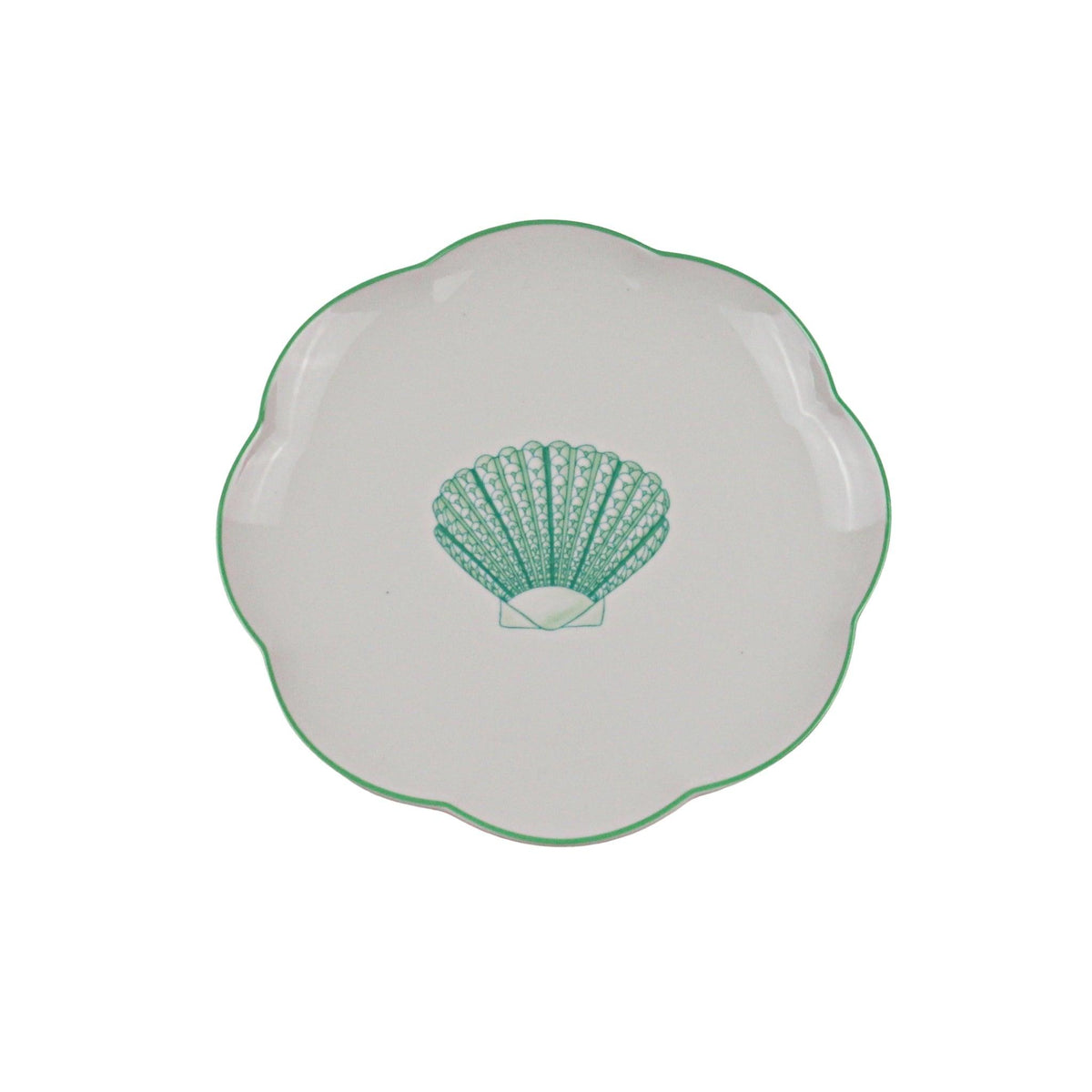 Balearic Blu Scalloped Ceramic Starter Plates – Set of 4 (+1 Bonus Plate)