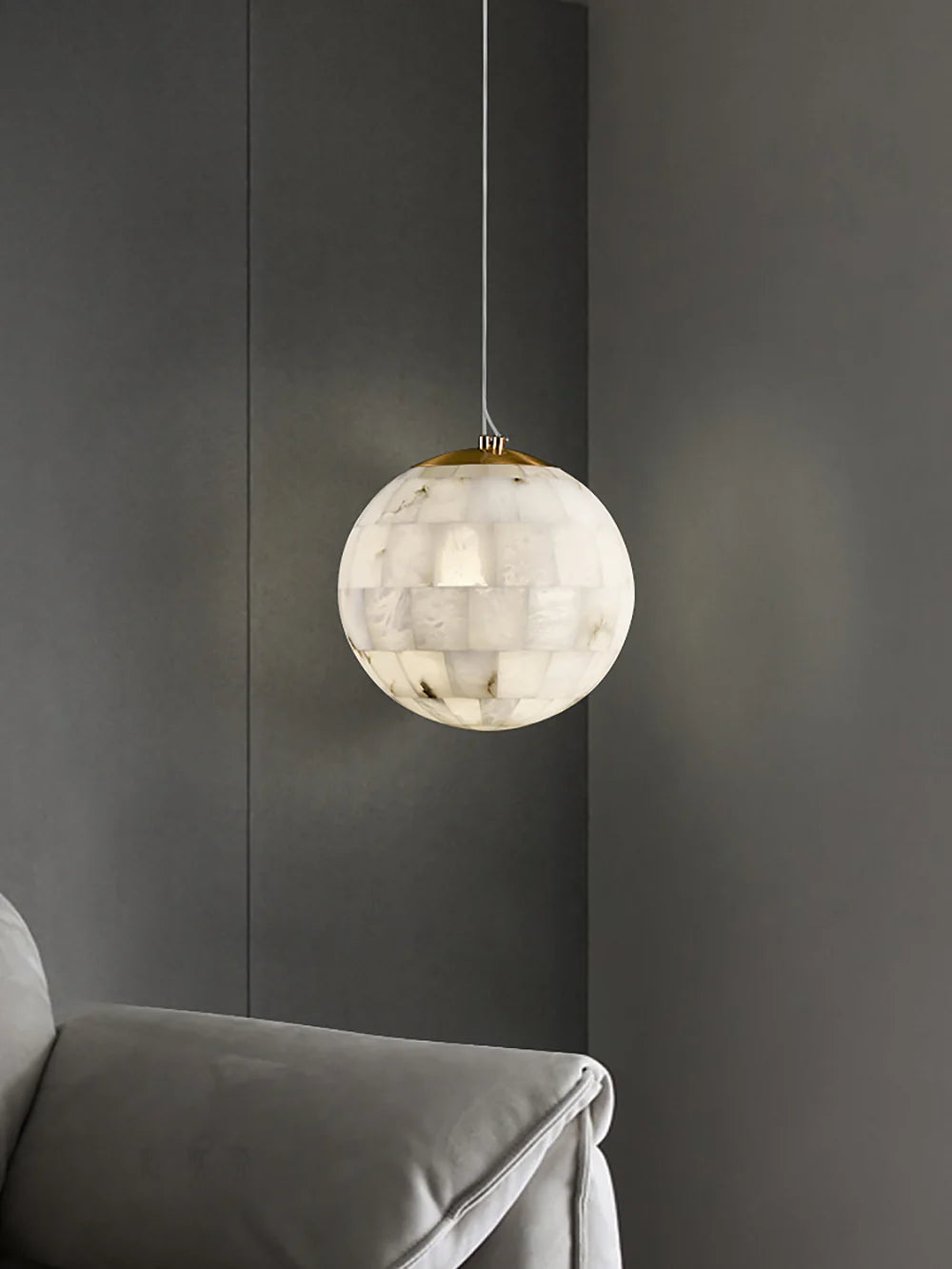 Ball Modern Alabaster Pendant Light