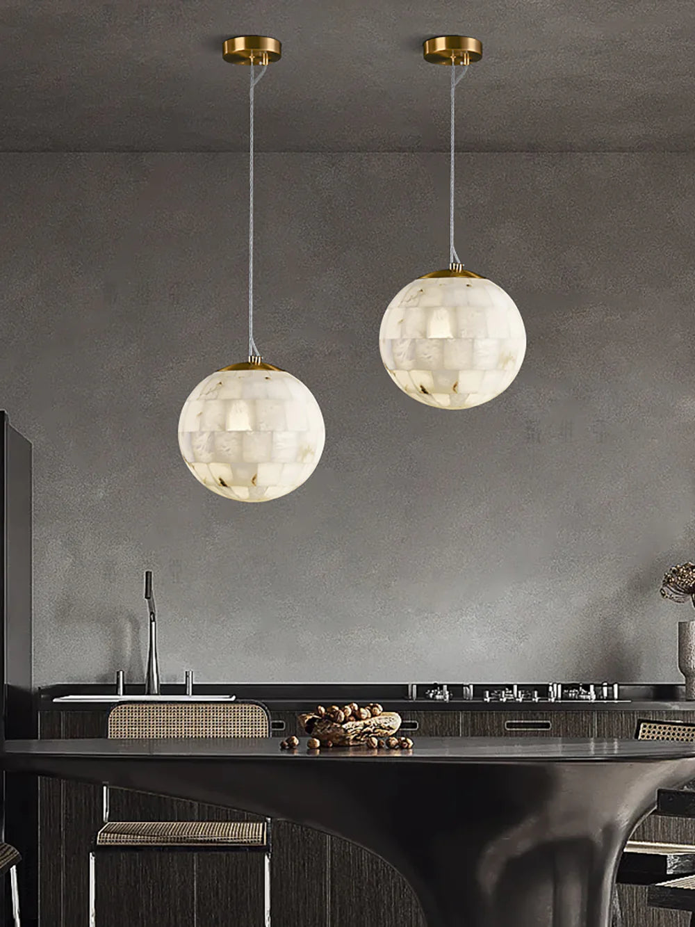 Ball Modern Alabaster Pendant Light