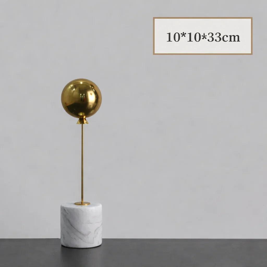 Balloon Sculpture Statue with Marble Base for Modern Home Decor