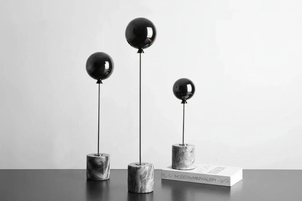 Balloon Sculpture Statue with Marble Base for Modern Home Decor