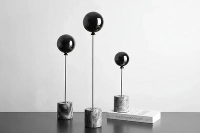Balloon Sculpture Statue with Marble Base for Modern Home Decor