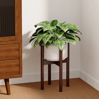 Bamboo Adjustable Plant Stand, 8-12 Inches, Reddish Brown Indoor Planter
