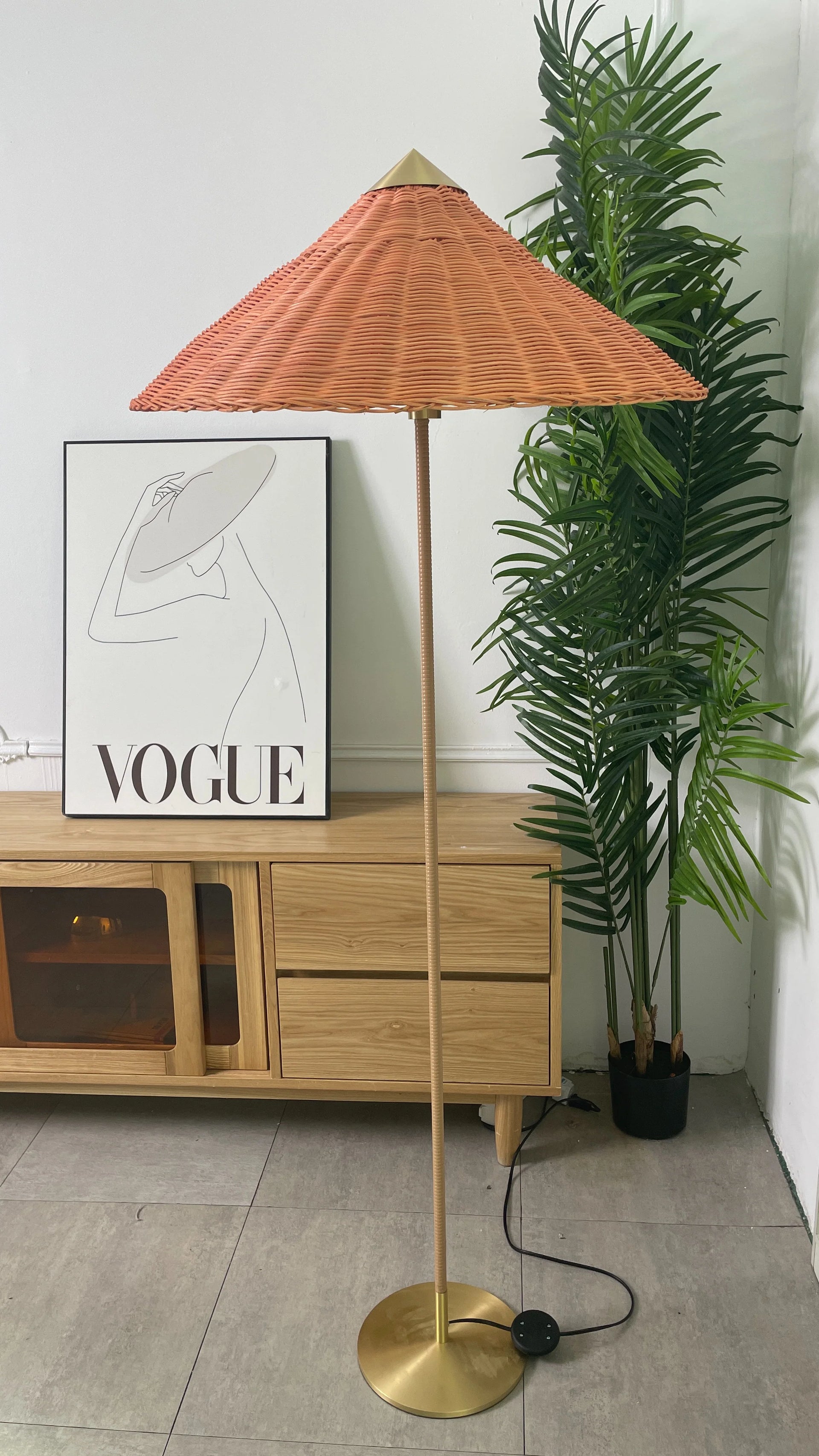 Bamboo Hat Floor Lamp