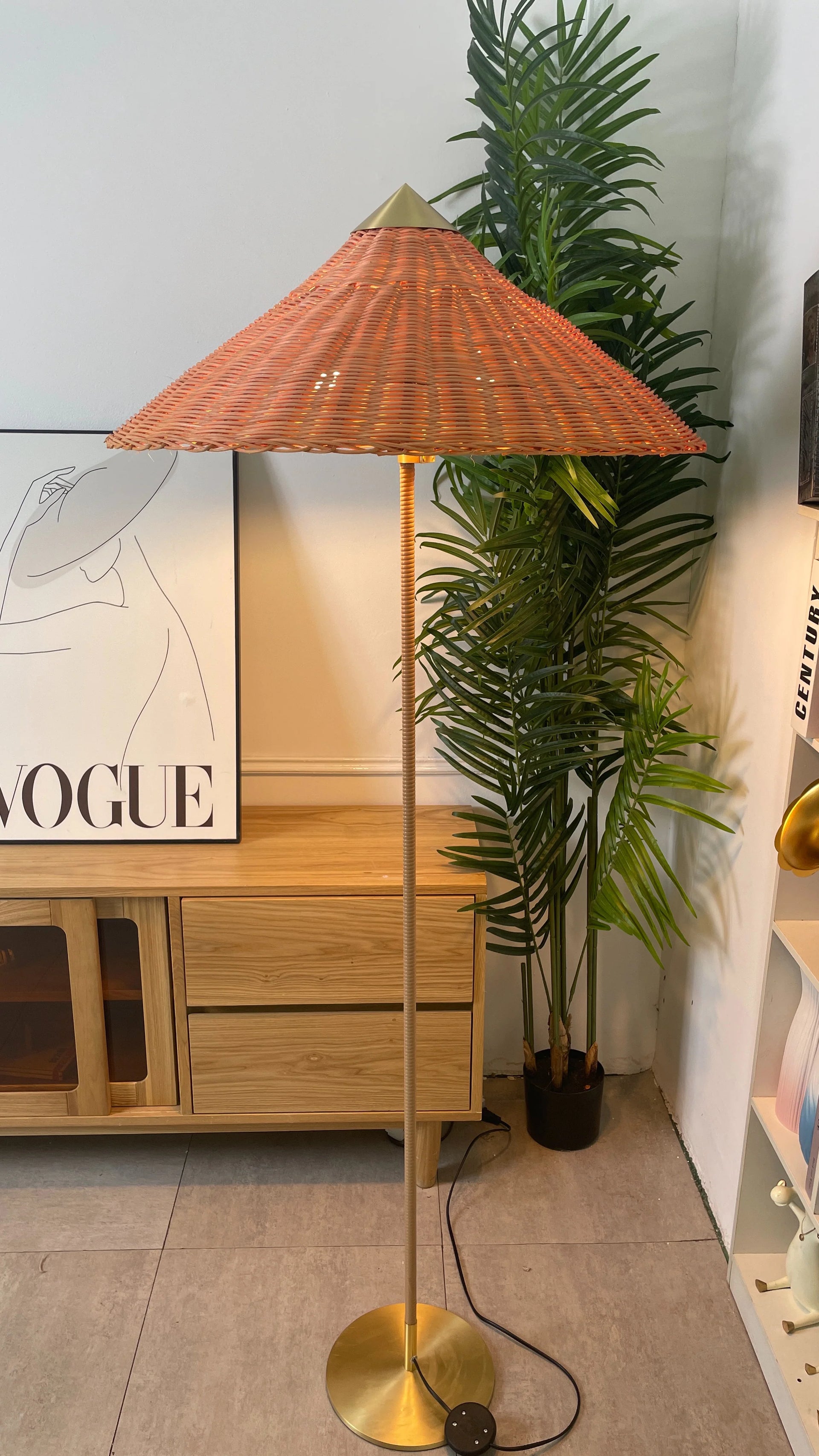 Bamboo Hat Floor Lamp