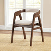 Bamboo Upholstered Dining Chair with Curved Back-Walnut