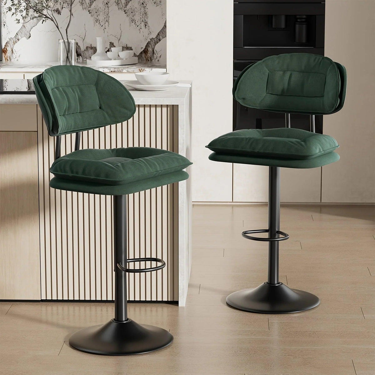 Bar Stools - Adjustable Modern Leather Set