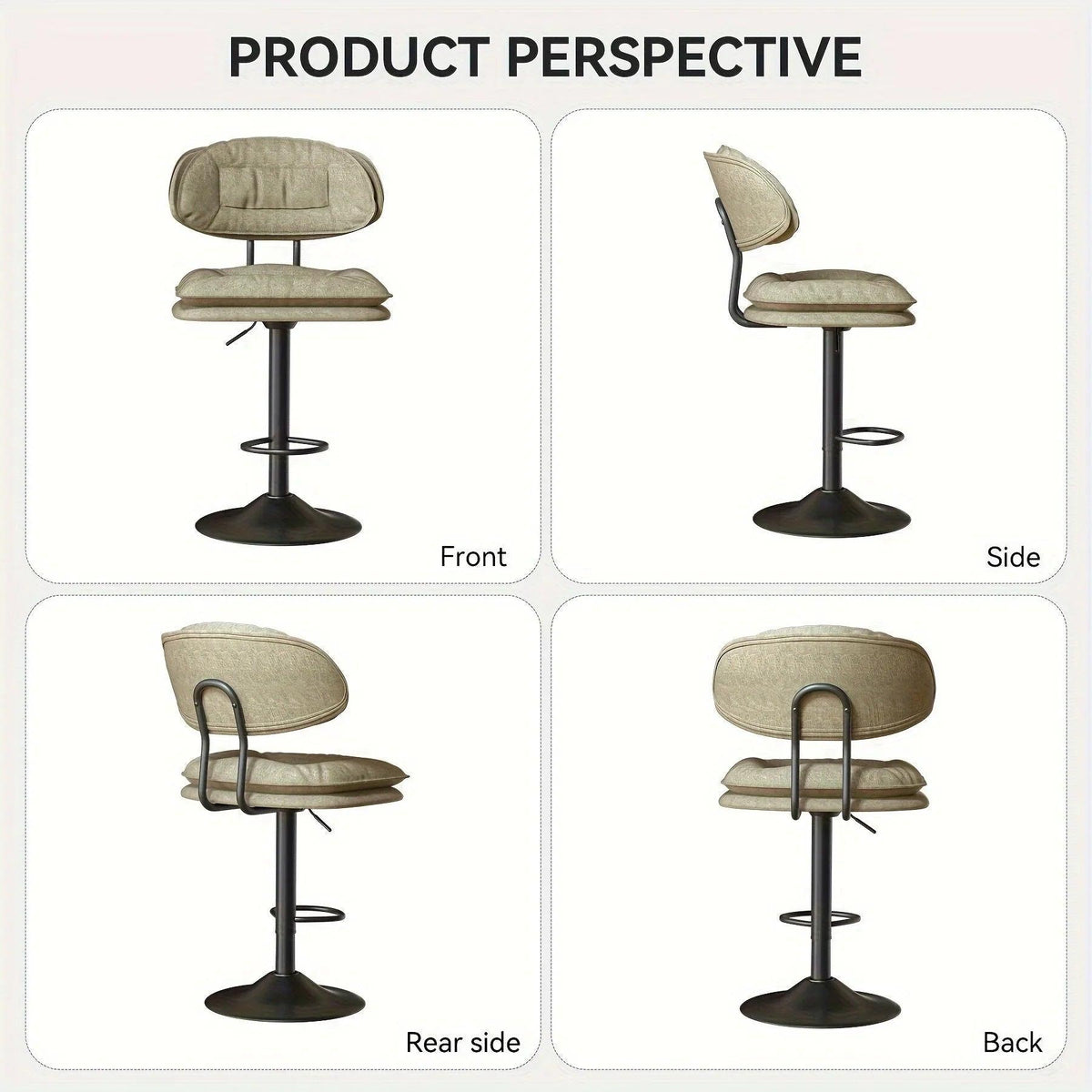 Bar Stools - Adjustable Modern Leather Set