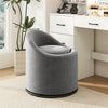 Barrel Chair with Storage 360° Swivel Upholstered Vanity Chair-Gray