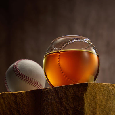 Baseball Round Whiskey Glasses | 10oz Whiskey Glass Set of 4 | Tumbler for Any Occasion, Sport Lover Gifts, Baseball Themed Party, Baseball Birthday Gift Set - Dad, Men Father Gift Novelty - Parties