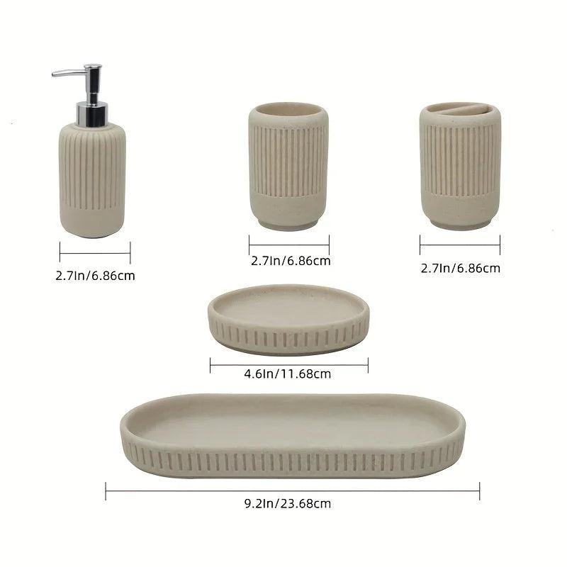 Bathroom Set - Modern Ceramic 5pcs