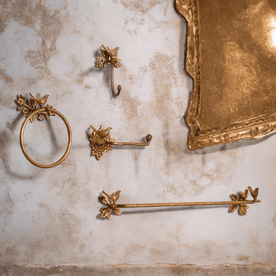 Brass Bird Towel Rack - Antique Brass