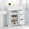 Bathroom Floor Cabinet with 4 Drawers with 2 Doors and Adjustable Shelf-White
