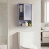 Bathroom Wall Mount Storage Cabinet Single Door with Height Adjustable Shelf-Gray