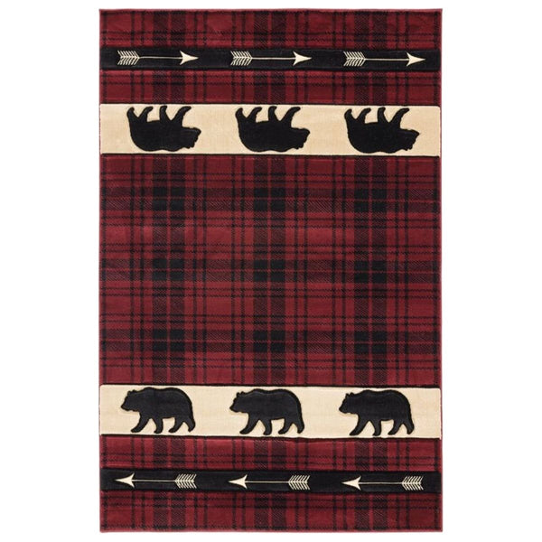 Bear Arrow Plaid Dark Rug