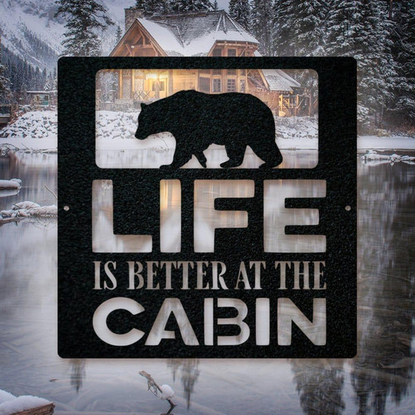 Bear Cabin Welcome Sign - Gifts for You 'n Me