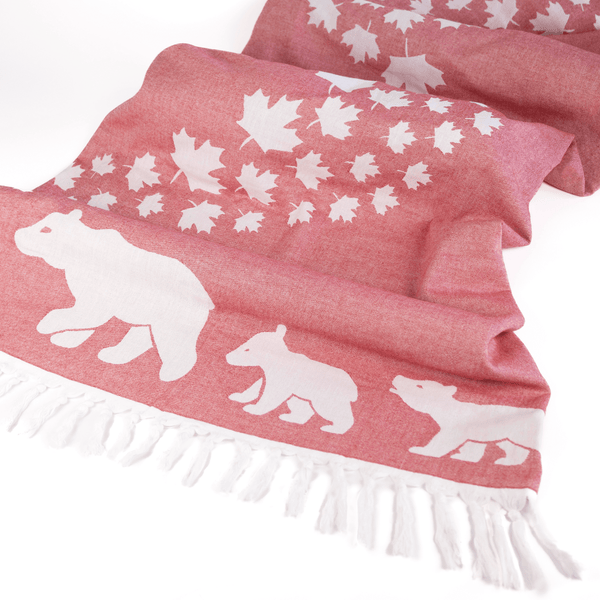 Turkish Towel | Body Towel | Canadian red and white