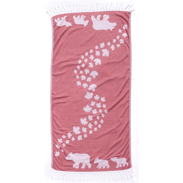 Turkish Towel | Body Towel | Canadian red and white