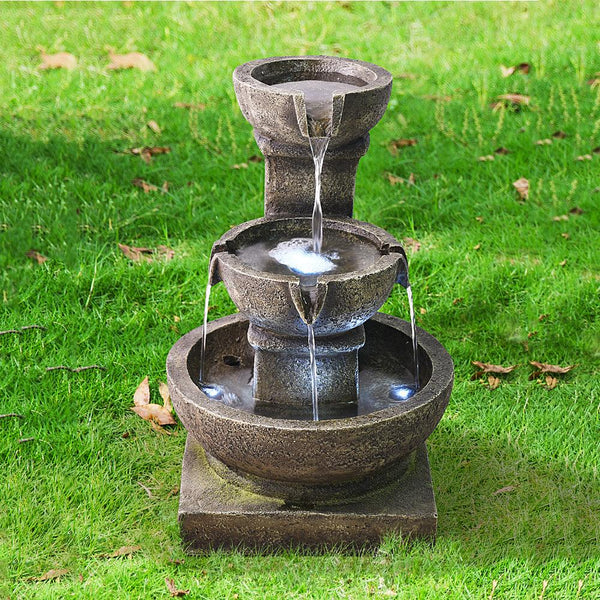 Resin Classical 3 Tier Tabletop Garden Fountain 16 Inch