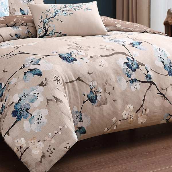 Bebejan Blue Blossom 5 Piece Reversible Comforter Set