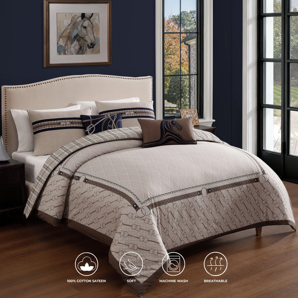 Bebejan Equestrian 5 Piece Reversible Comforter Set