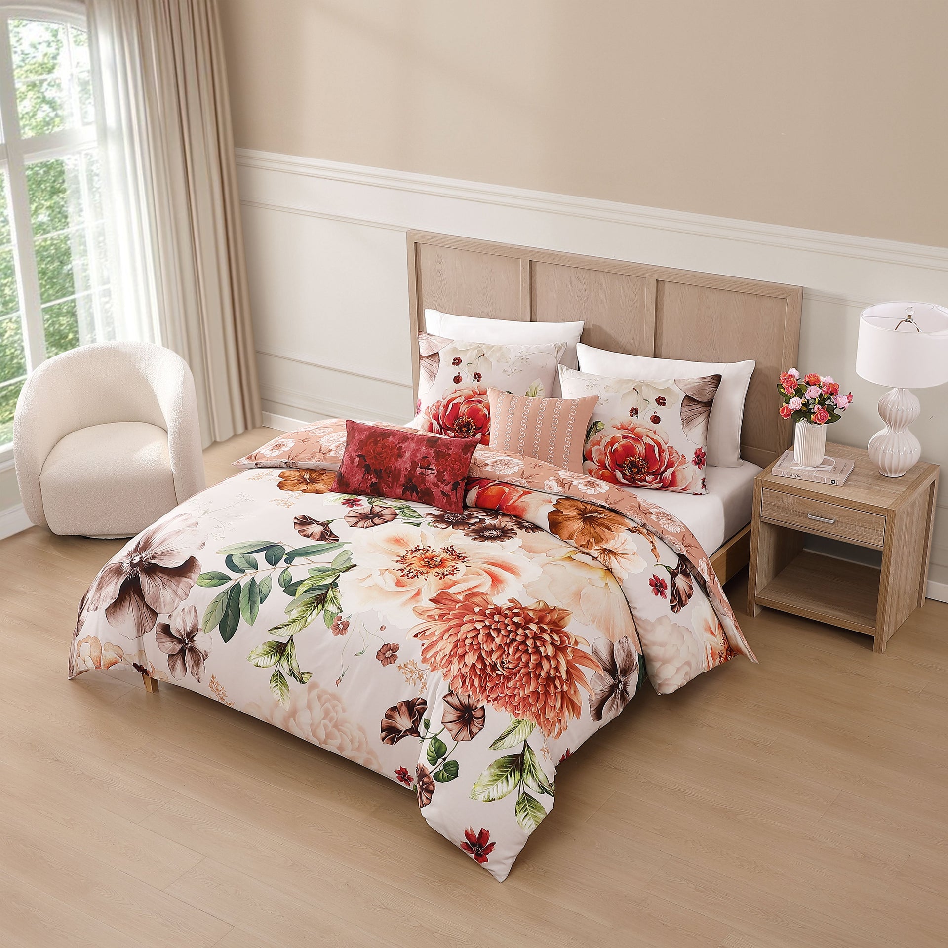 Bebejan Hazy Blossom 5 Piece Reversible Comforter Set