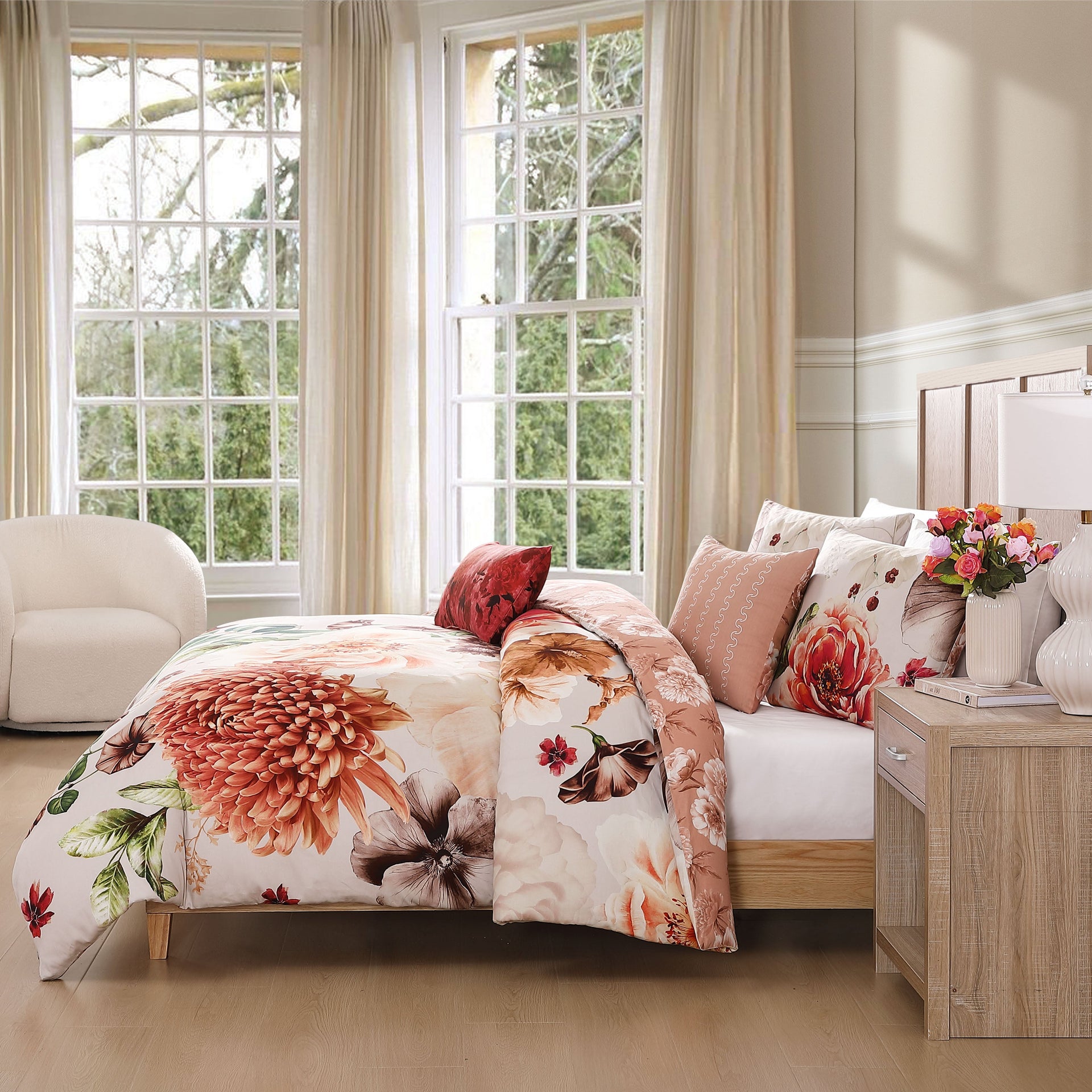 Bebejan Hazy Blossom 5 Piece Reversible Comforter Set