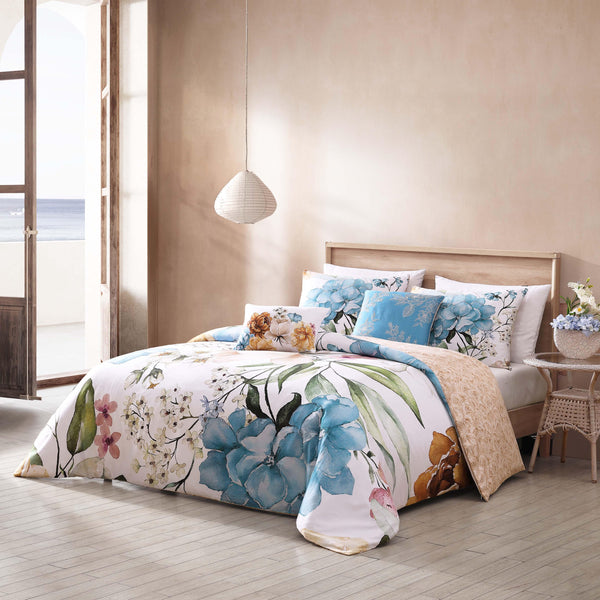 Bebejan Maia Blue 100% Cotton 5-Piece Reversible Comforter Set