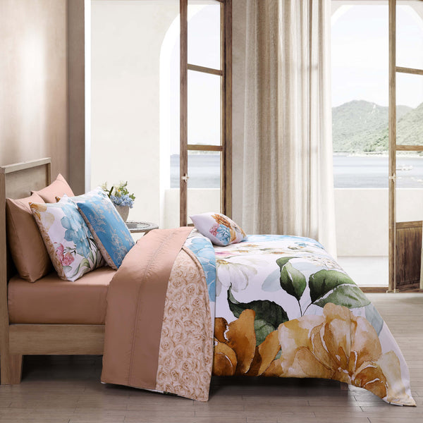 Bebejan Maia Blue 100% Cotton 5-Piece Reversible Comforter Set