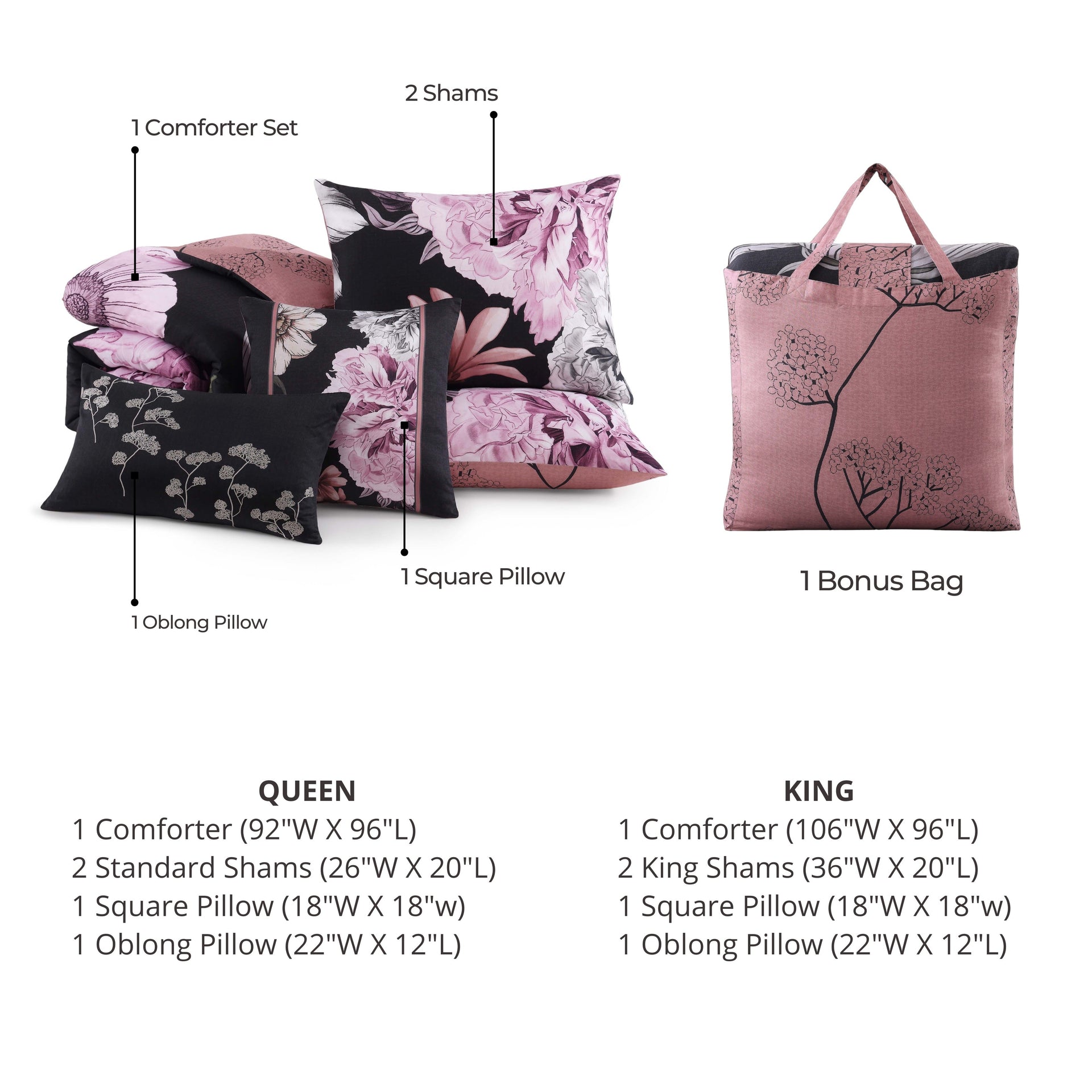 Bebejan Midnight Meadow 5 Piece Reversible Comforter Set