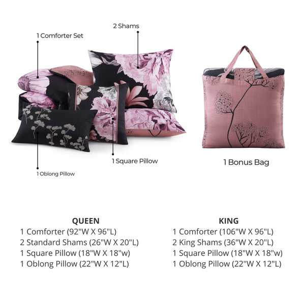 Bebejan Midnight Meadow 5 Piece Reversible Comforter Set